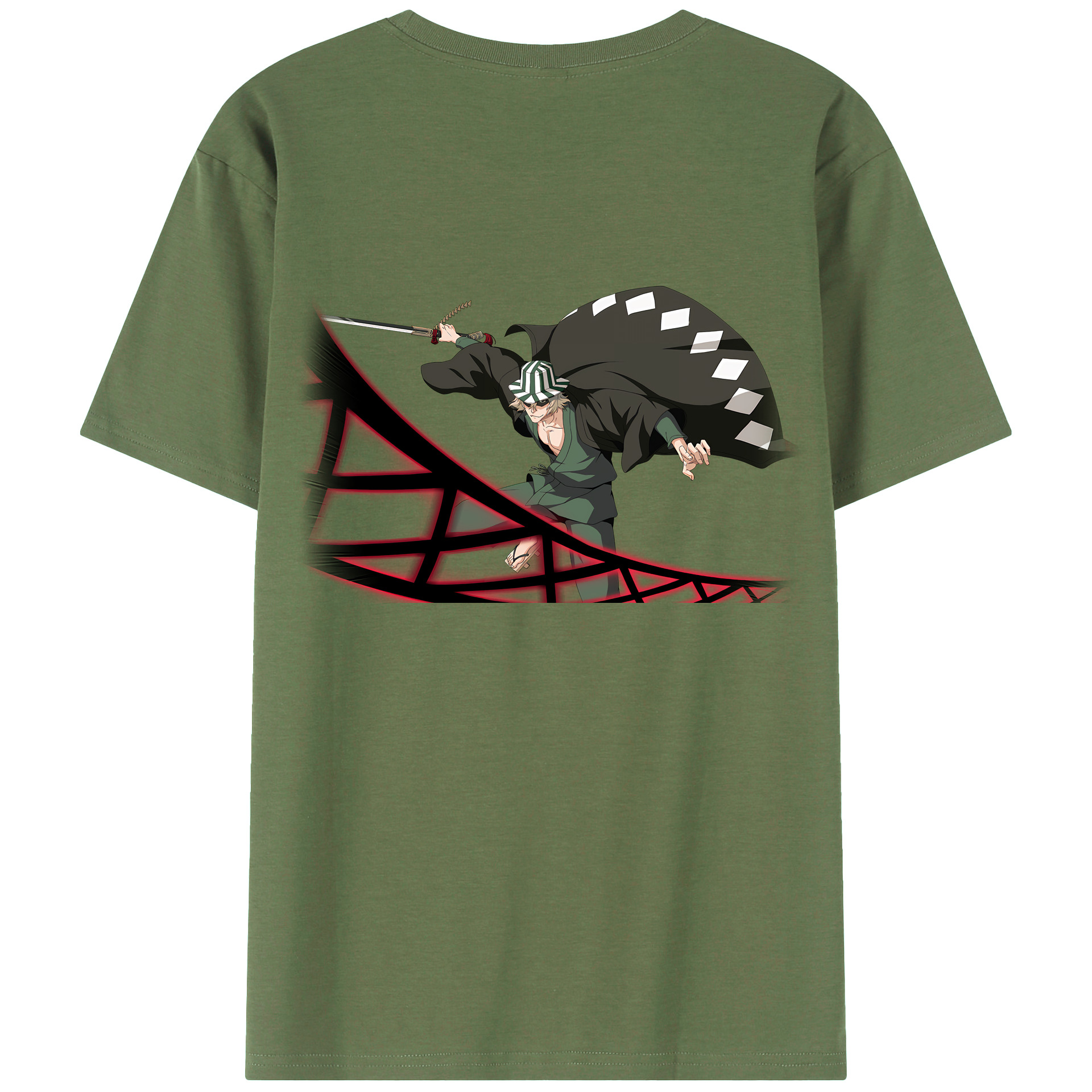 （画像用） "ブリーチ 浦原 喜助（うらはら きすけ） BLEACH Urahara Kisuke " 綿100％ メンズ半袖Tシャツ（バックプリント） 通気性